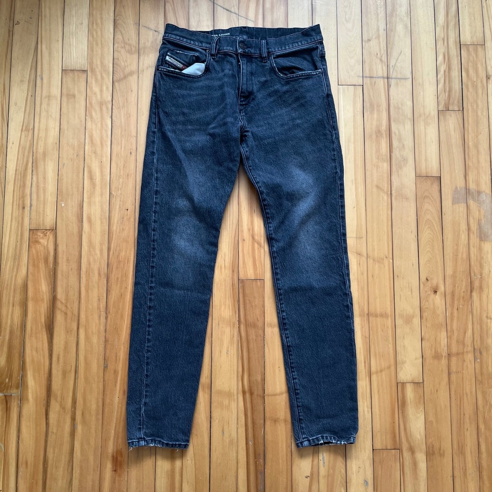Diesel Industry Denim Division Mens Slim Tapered Washed Black Jeans Size 31